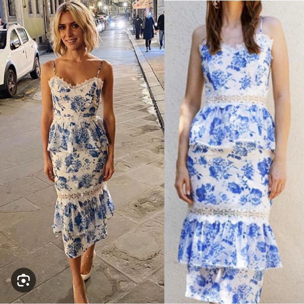V. CHAPMAN The Daffodil Dress in French Floral Blue
